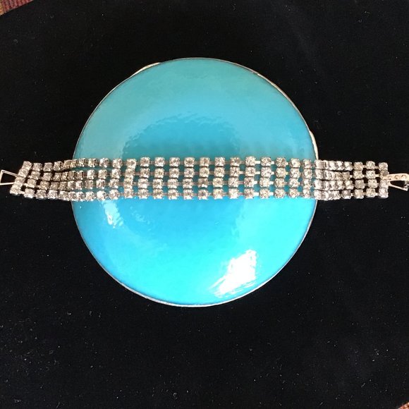 Vintage Multi Strand Rhinestone Bracelet - Picture 14 of 16